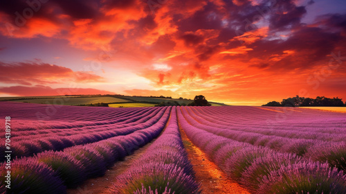lavender field at sunset © Farwa