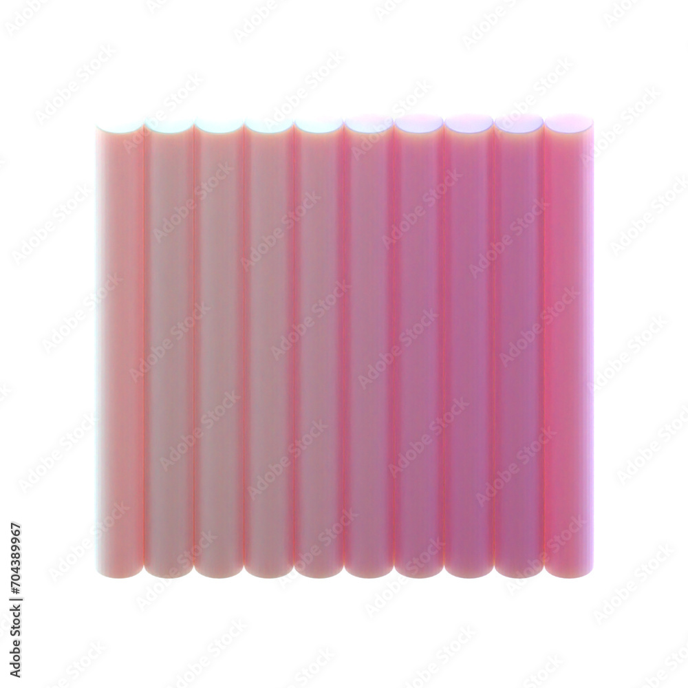 Fototapeta premium 3d gradient geometric abstract pattern rectangle shape for your design on an isolated background. 3d rendering icon.