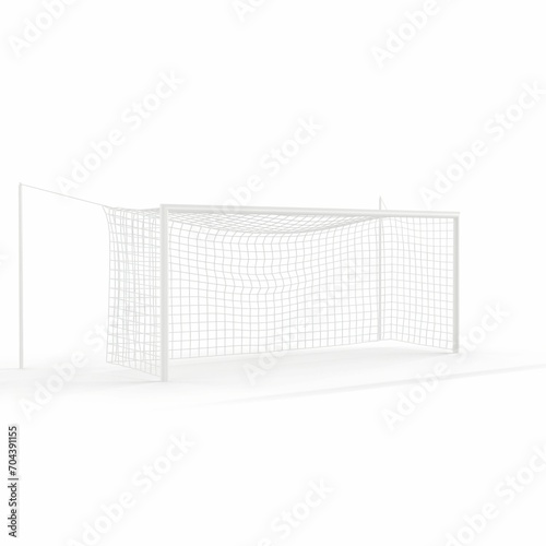 3D rendering of football goal on a white background photo