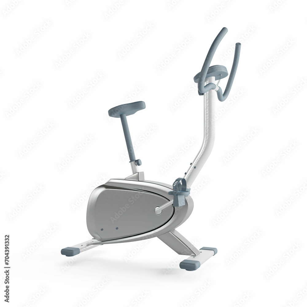 3D rendering of an exercise step bike on a white background 3D rendering of an exercise step bike on a white background
