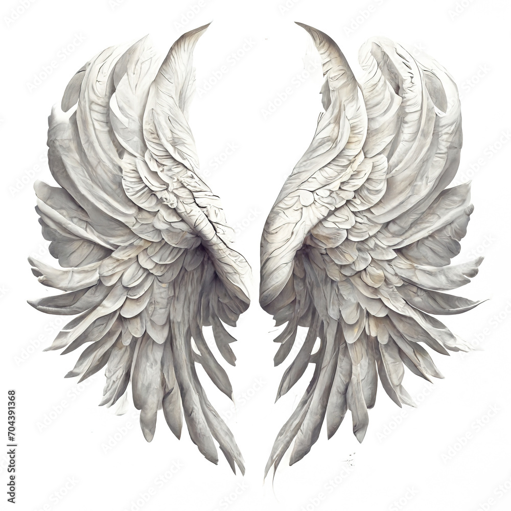 Obraz premium Seraphic Wings Sculpture Crafted with Generative AI Technology