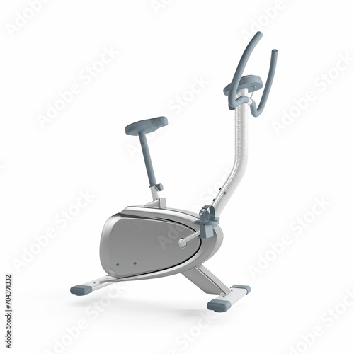 3D rendering of an exercise step bike on a white background