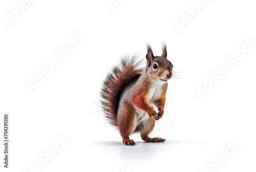 cute squirrel isolated on white background. generative ai