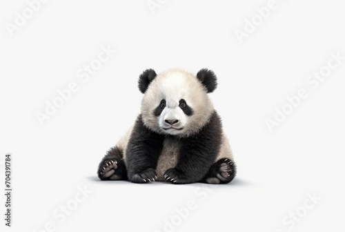 cute panda isolated on white background. generative ai