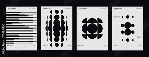 Abstract Poster Design. Modern Placard collection. Reflection and Distortion Glass Effect. Minimal Vector Illustration.