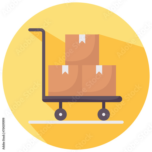 package cart round flat vector icon