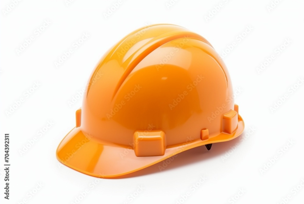 plastic safety helmet isolated on white background. generative ai plastic safety helmet isolated on white background. generative ai