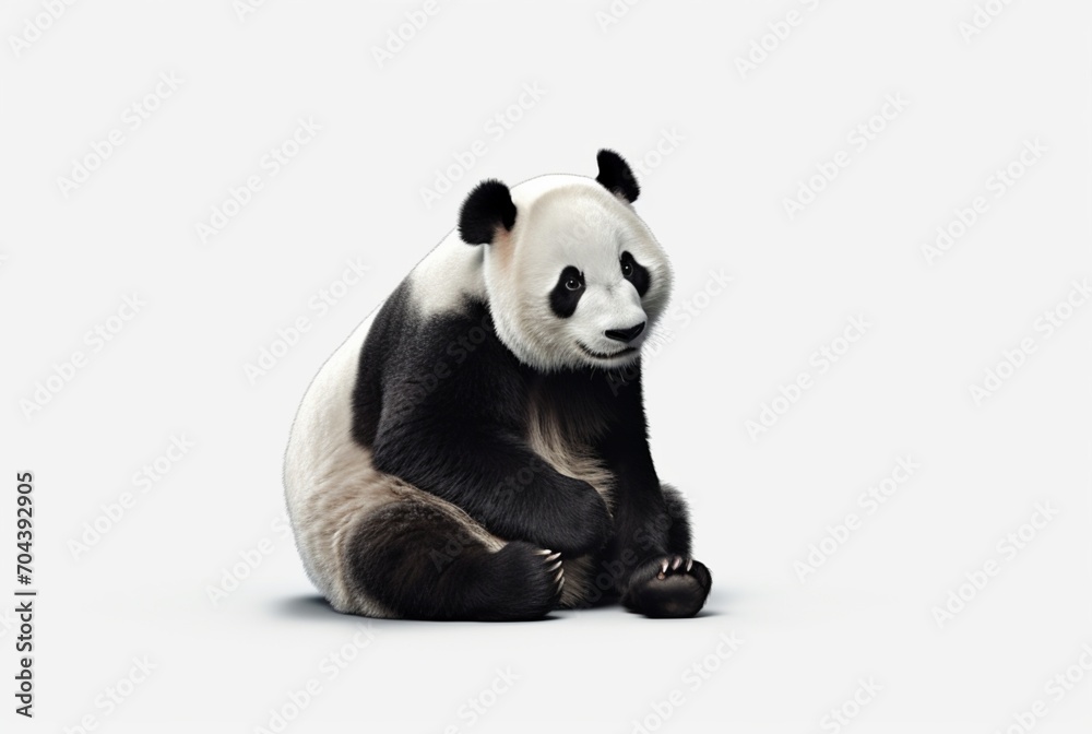 cute panda isolated on white background. generative ai cute panda isolated on white background. generative ai