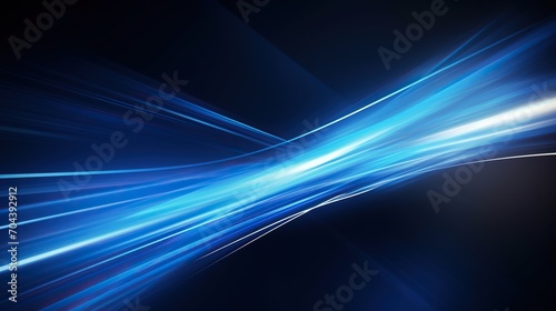 The speed line glows blue. Night city lighting with long exposure.Glossy graphics