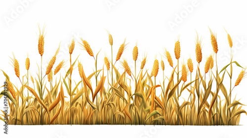 cornstalks illustration on white isolated background