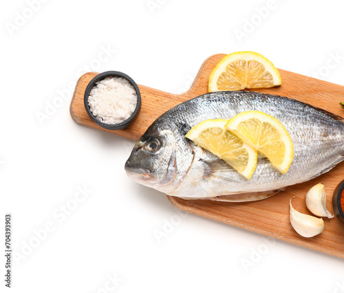 Fresh raw dorado fish with ...