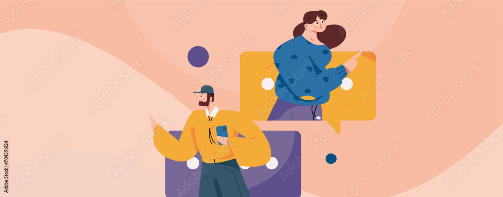 Fototapeta premium Communicate with consultants flat vector character concept operation hand drawn illustration 