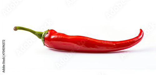 Red Pepper on White Background - Fresh Vegetable for Culinary Use