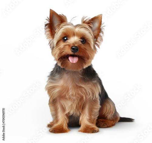 Small Brown and Black Dog Sitting on White Floor