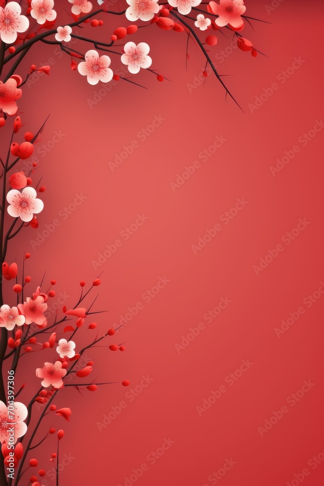 Graceful background of cherry blossoms for Chinese New Year Graceful background of cherry blossoms for Chinese New Year