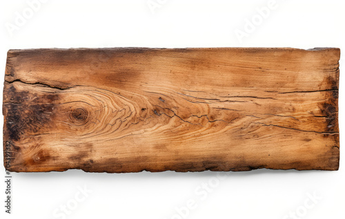 Single Piece of Wood on White Background for DIY Projects and Crafts
