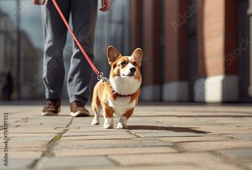 Small Brown and White Dog on Leash