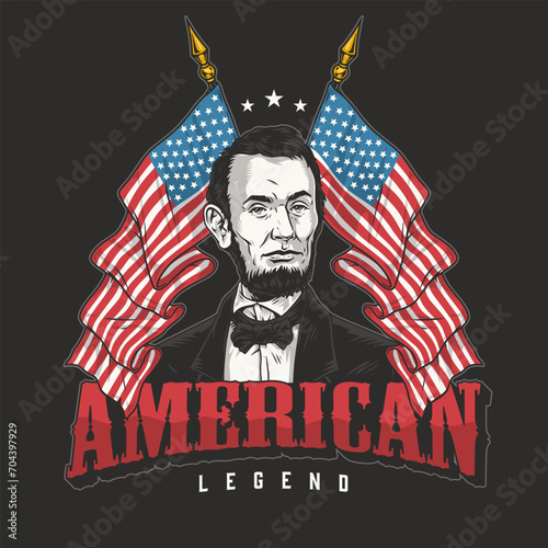Abraham Lincoln vintage sticker colorful