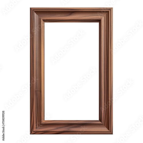 Dark brown wood frame for portraits with transparency
