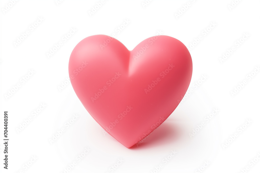 Valentine Day rose pink heart shape gift. Romantic love greeting present soft texture macro photo on white background