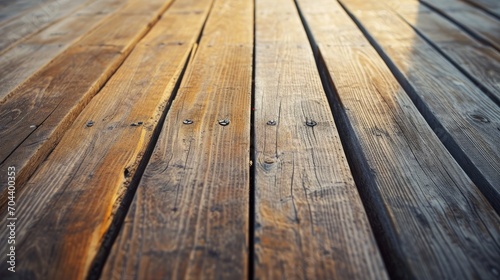 Wooden planks on a sunny day