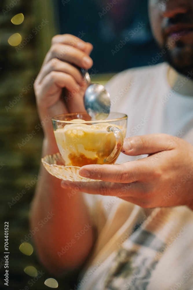 beautiful café affogato with vanilla ice cream beautiful café affogato with vanilla ice cream
