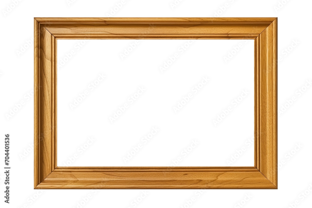 Plain oak wood frame for landscapes with background transparency Plain oak wood frame for landscapes with background transparency
