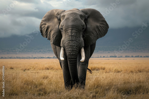 The majestic presence of an elephant taking a leisurely stroll through the savannah