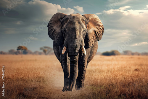 The majestic presence of an elephant taking a leisurely stroll through the savannah © Veniamin Kraskov