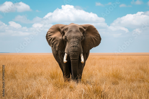 The majestic presence of an elephant taking a leisurely stroll through the savannah © Veniamin Kraskov