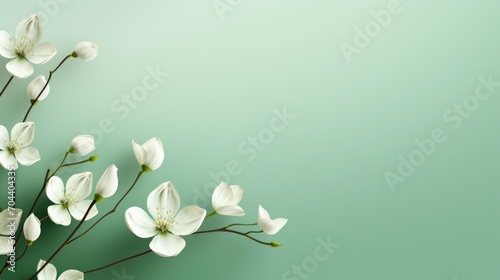 fresh spring flowers on green background photo