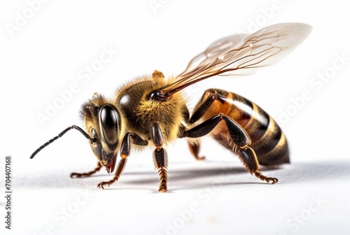 honey bee isolated on white background. generative ai