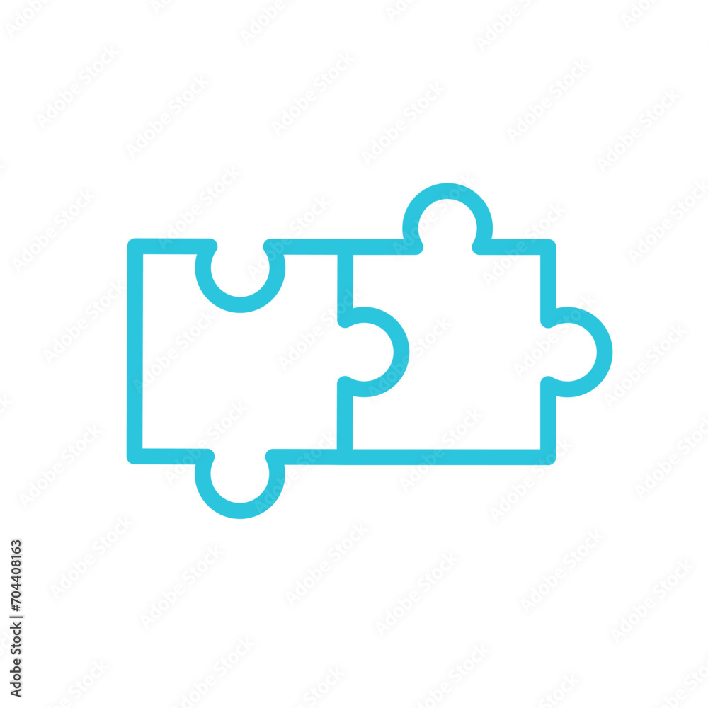 Coincidence puzzle Icon on white background. Symbol. From blue icon set. Coincidence puzzle Icon on white background. Symbol. From blue icon set.