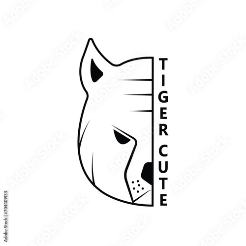 simple concept tiger head logo design for companies and businesses