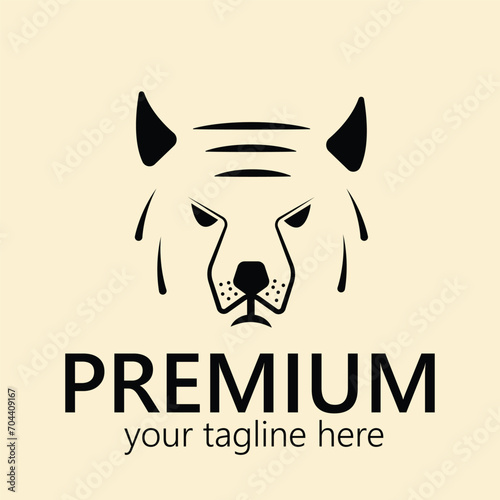simple concept tiger head logo design for companies and businesses