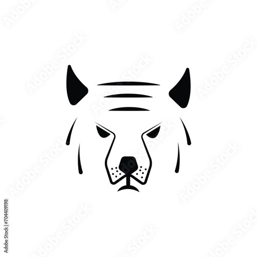 simple concept tiger head logo design for companies and businesses