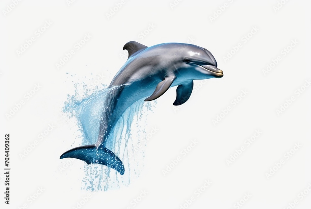 Fototapeta premium dolphin fish isolated on white background. generative ai
