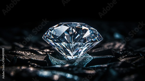 a macro close-up image of many precious stones diamonds or similar zirconia fianit on black background filling the frame. photo