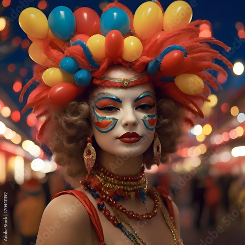 Exploring Festive Beauty: Artistic Makeup and Vivid Colors and carnival