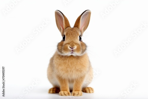 cute rabbit isolated on white background. generative ai