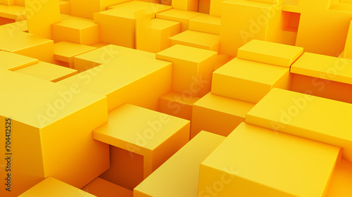 Abstract 3d render yellow geometric background