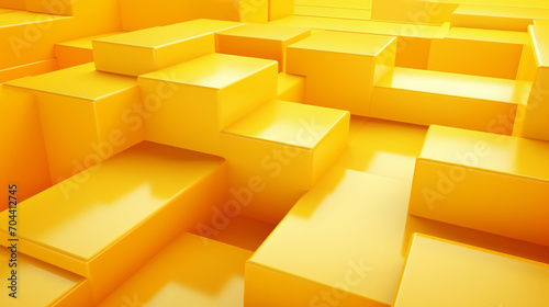 Abstract 3d render yellow geometric background