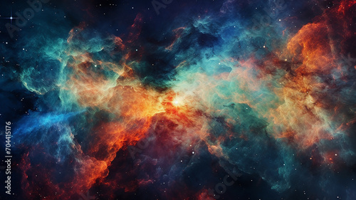 A Colorful Cosmic Nebula Parallax Photography