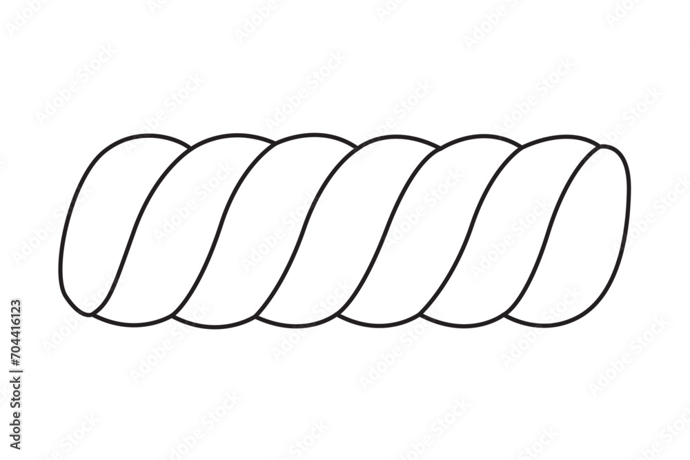 Twist Marshmallow. Black and white. isolated on white background. Vector illustration Twist Marshmallow. Black and white. isolated on white background. Vector illustration