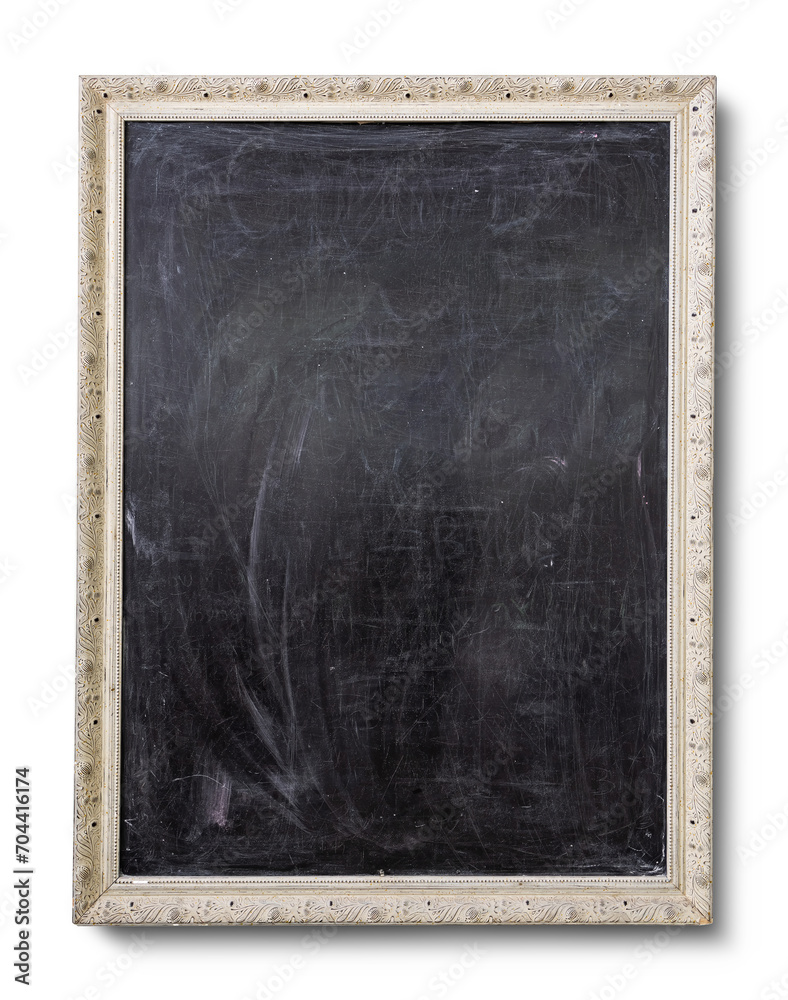 Empty aged blackboard with ornamental fancy frame; Suitable for writing a message Empty aged blackboard with ornamental fancy frame; Suitable for writing a message