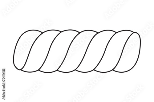 Twist Marshmallow. Black and white. isolated on white background. Vector illustration