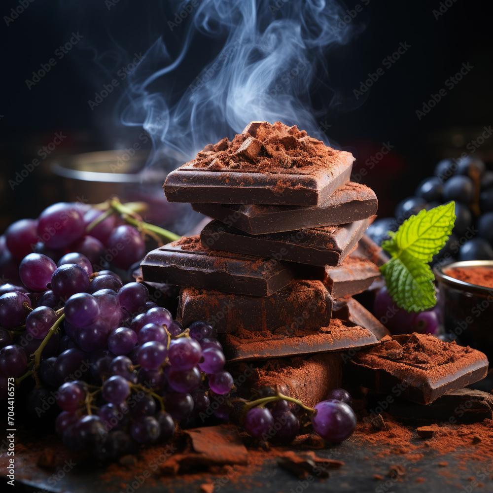 Decadent Chocolate Delight: Gourmet Dessert Close-Up in High Definition - AI Generated