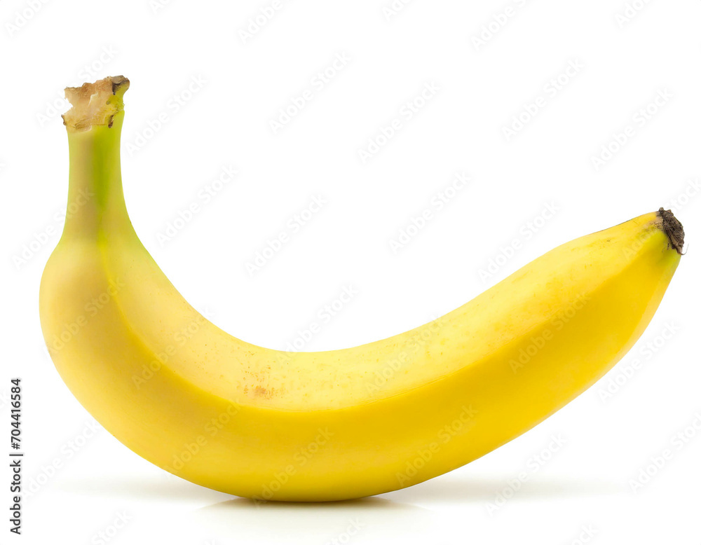 Einzelne Banane isoliert auf weißen Hintergrund, Freisteller 