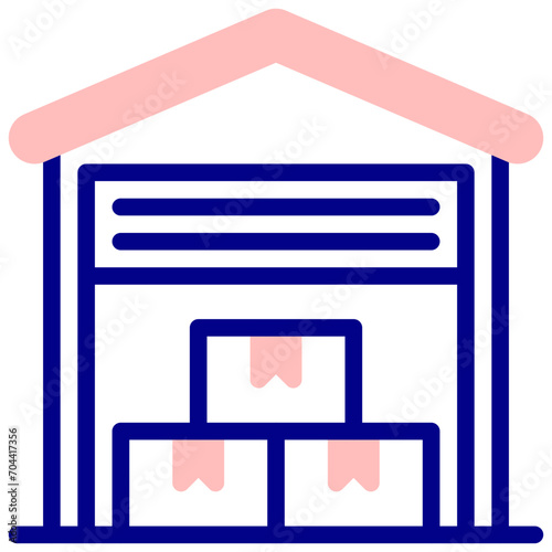 warehouse filled outline vector icon