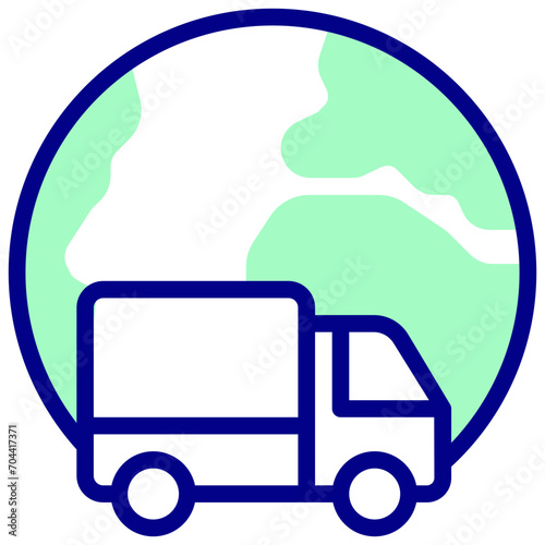 global delivery filled outline vector icon